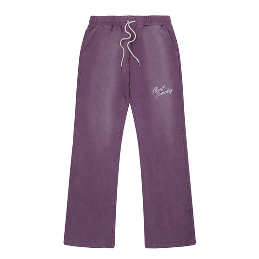Almost Someday Signature Sun Faded Flare Sweatpants Purple