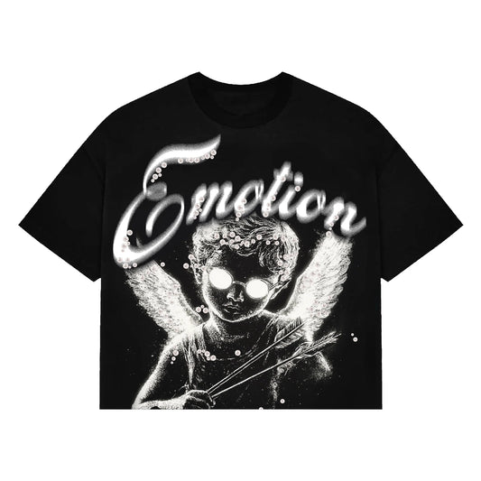 Mixed Emotion T-Shirt Pearl Cropped Black