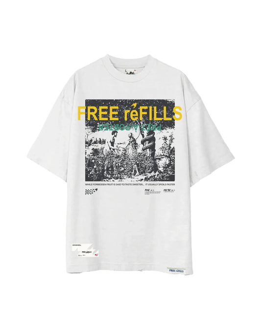 Free Refills Forbidden Tee Vintage White