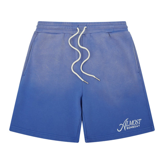 Almost Someday Motto Terry Shorts Sun Fade Blue
