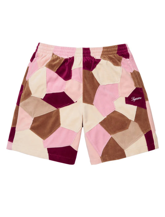 Supreme Patchwork Velour Short Tan