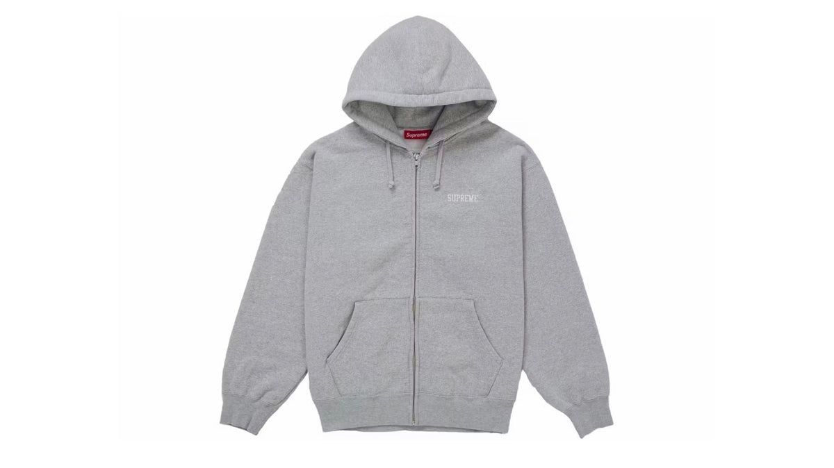 Supreme Blessed Appliqué Zip Up Heather Grey