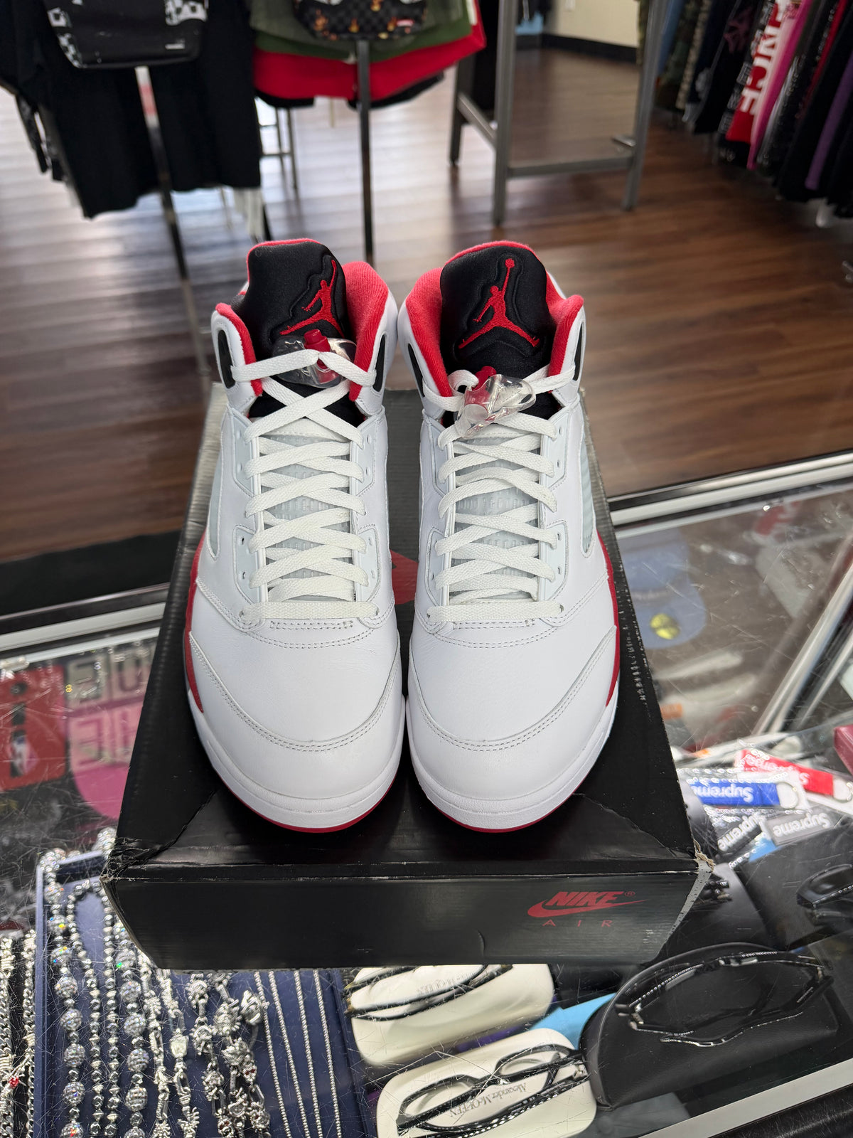 Jordan 5 Fire Red Black Tongue (2025) (Pre Owned)