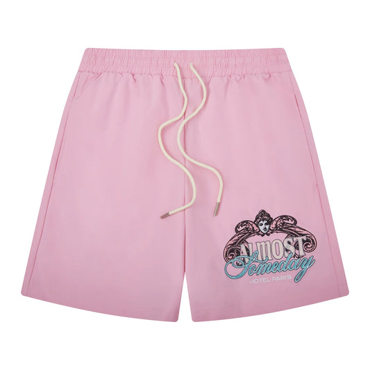 Almost Someday Paris Nylon Shorts Pink