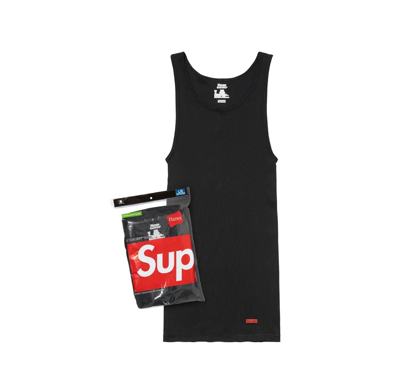 Supreme x Hanes Tagless Tank Top (3 Pack) Black