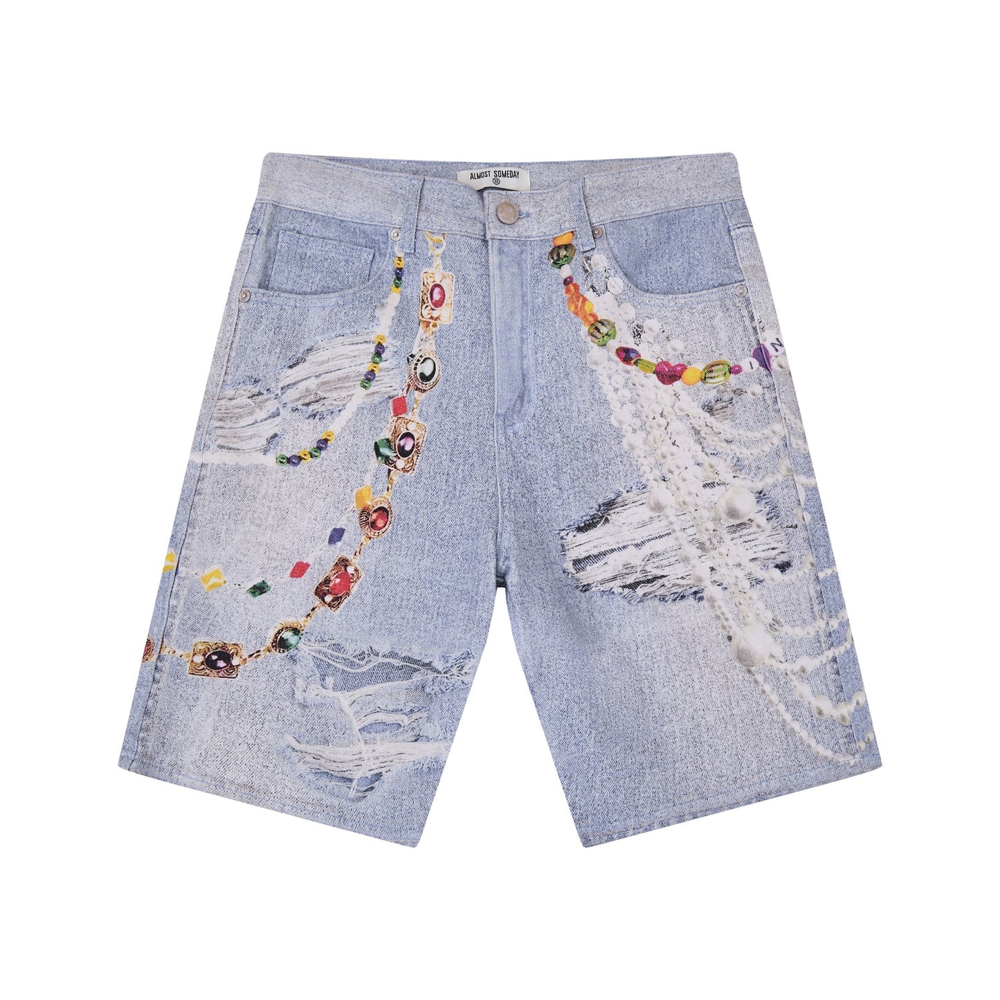 Almost Someday Burlesque Jorts Blue