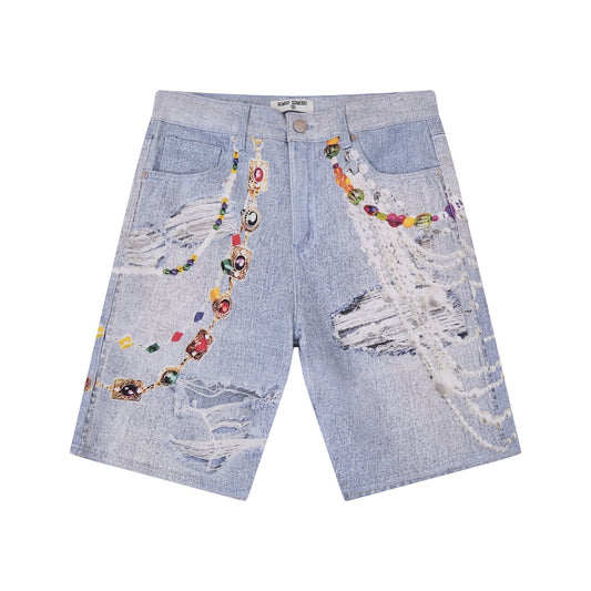 Almost Someday Burlesque Jorts Blue