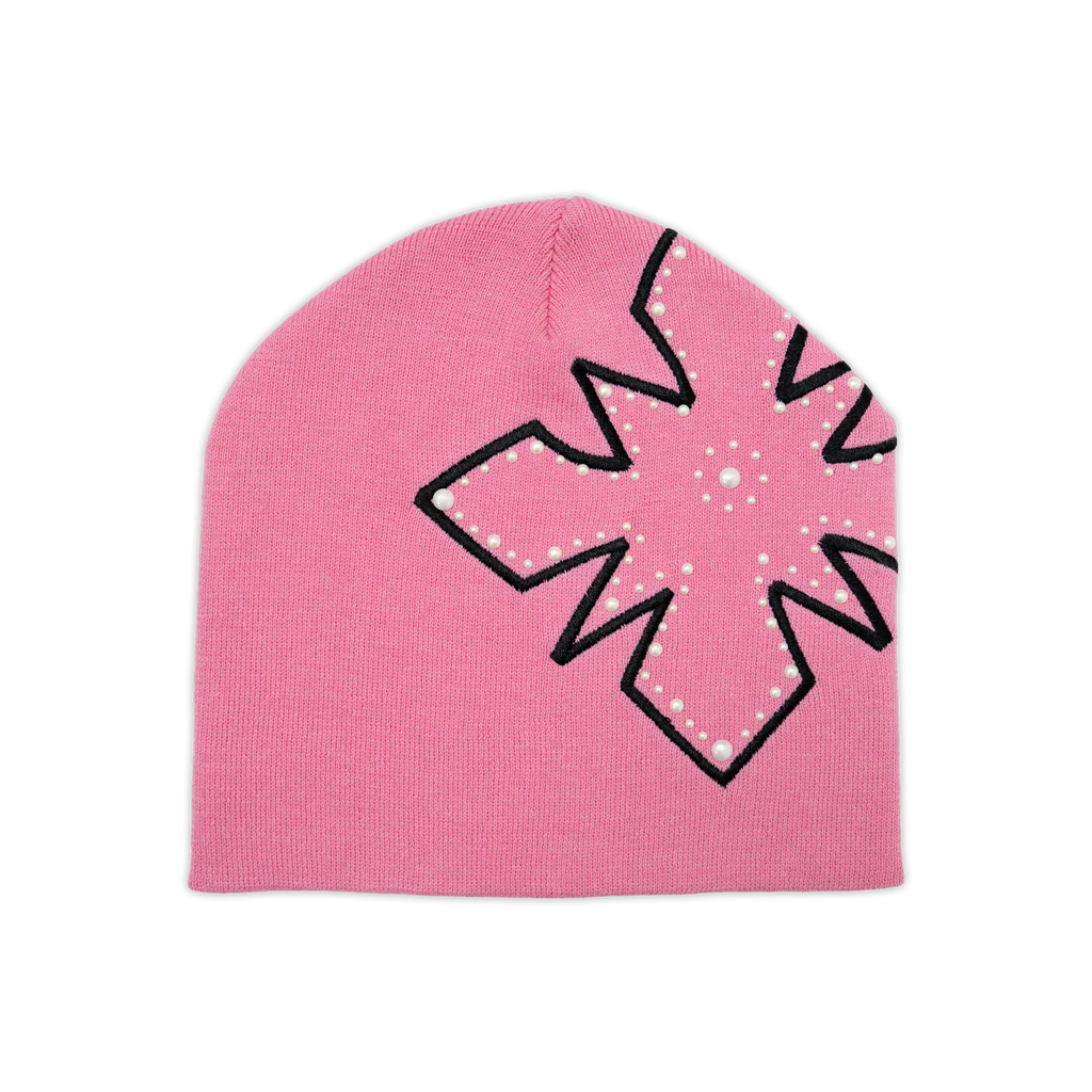 We are Righteous Pearl Logo Beanie Pink