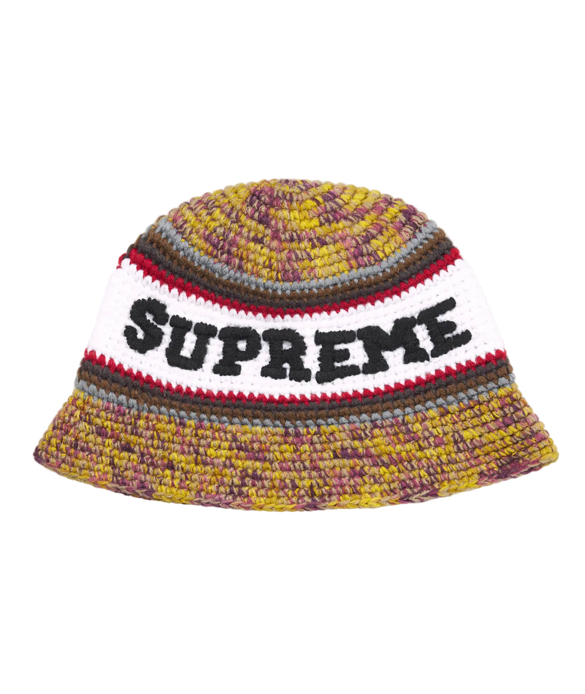 Supreme Knit Logo Crusher Hat Yellow