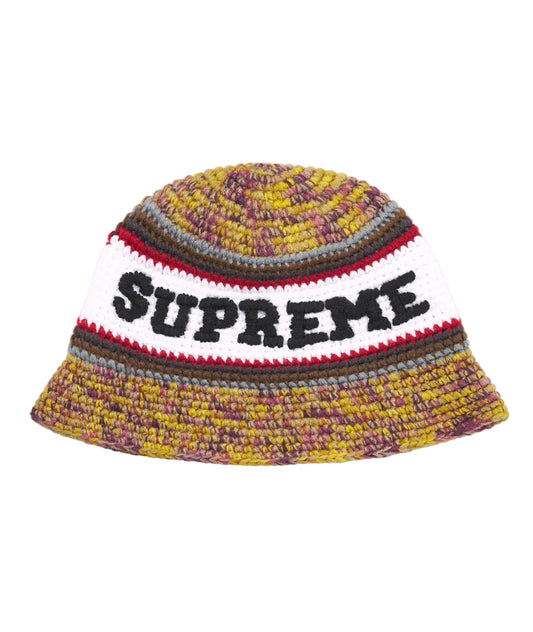 Supreme Knit Logo Crusher Hat Yellow