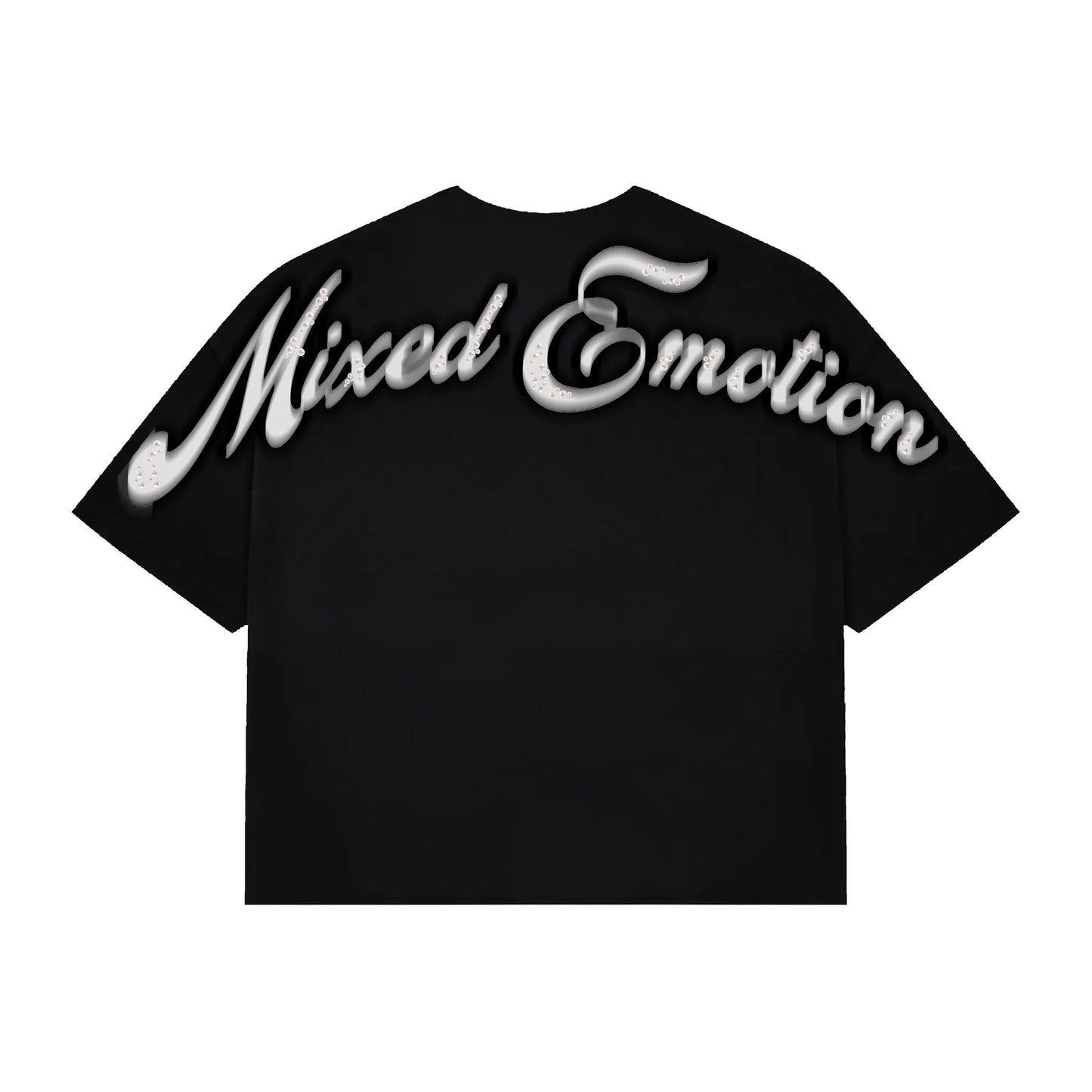 Mixed Emotion T-Shirt Pearl Cropped Black