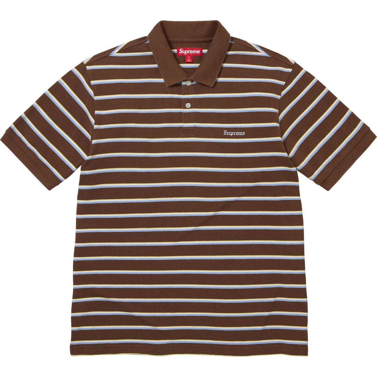 Supreme Washed Stripe Polo Brown