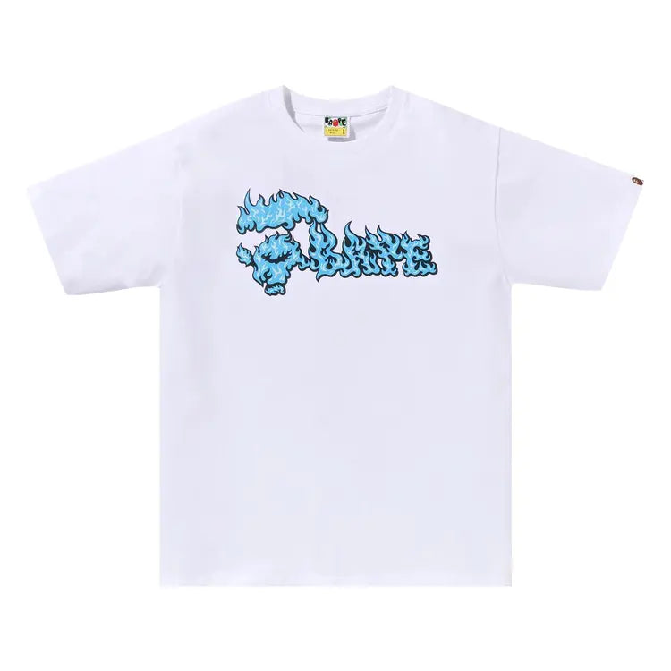 BAPE Flame Ape Face Tee White/Blue