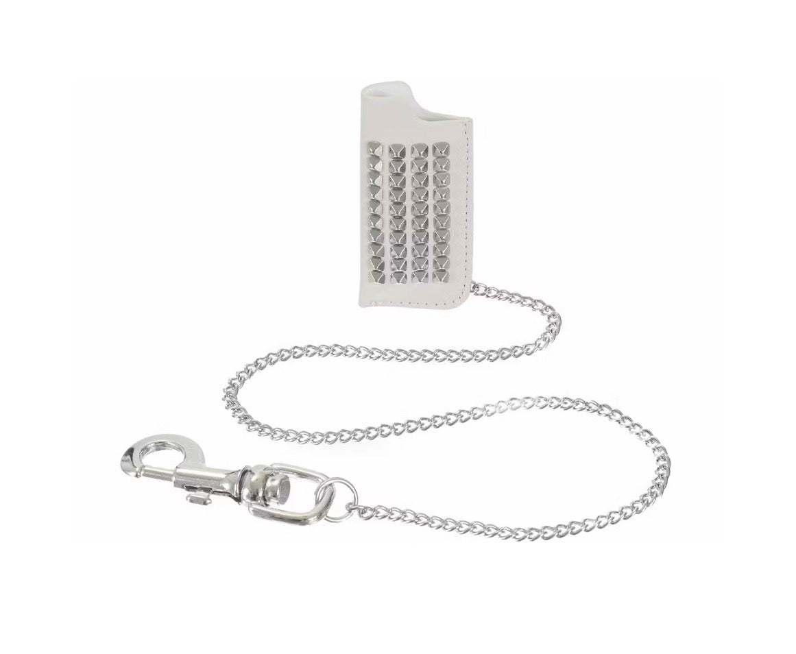 Supreme Studded Leather Lighter Holder White