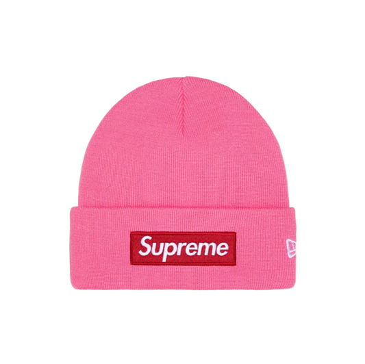 Supreme New Era Box Logo Beanie Magenta