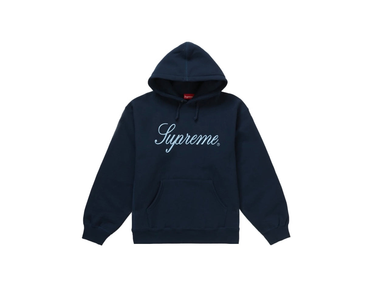 Supreme Raised Script Hoodie ‘Navy’