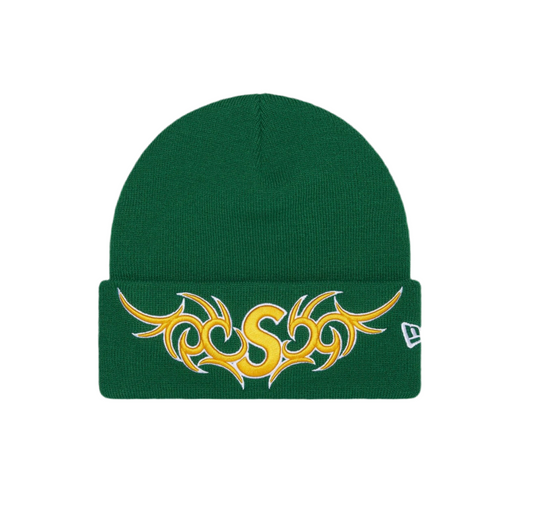 Supreme New Era Tribal S Logo Beanie Green