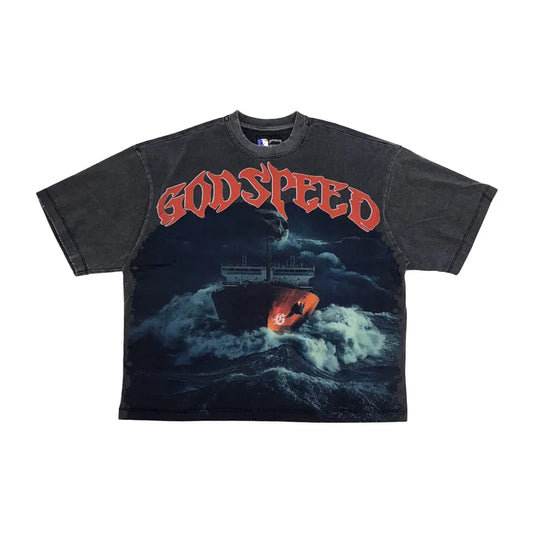 Godspeed Sea Sick Tee Grey Wash