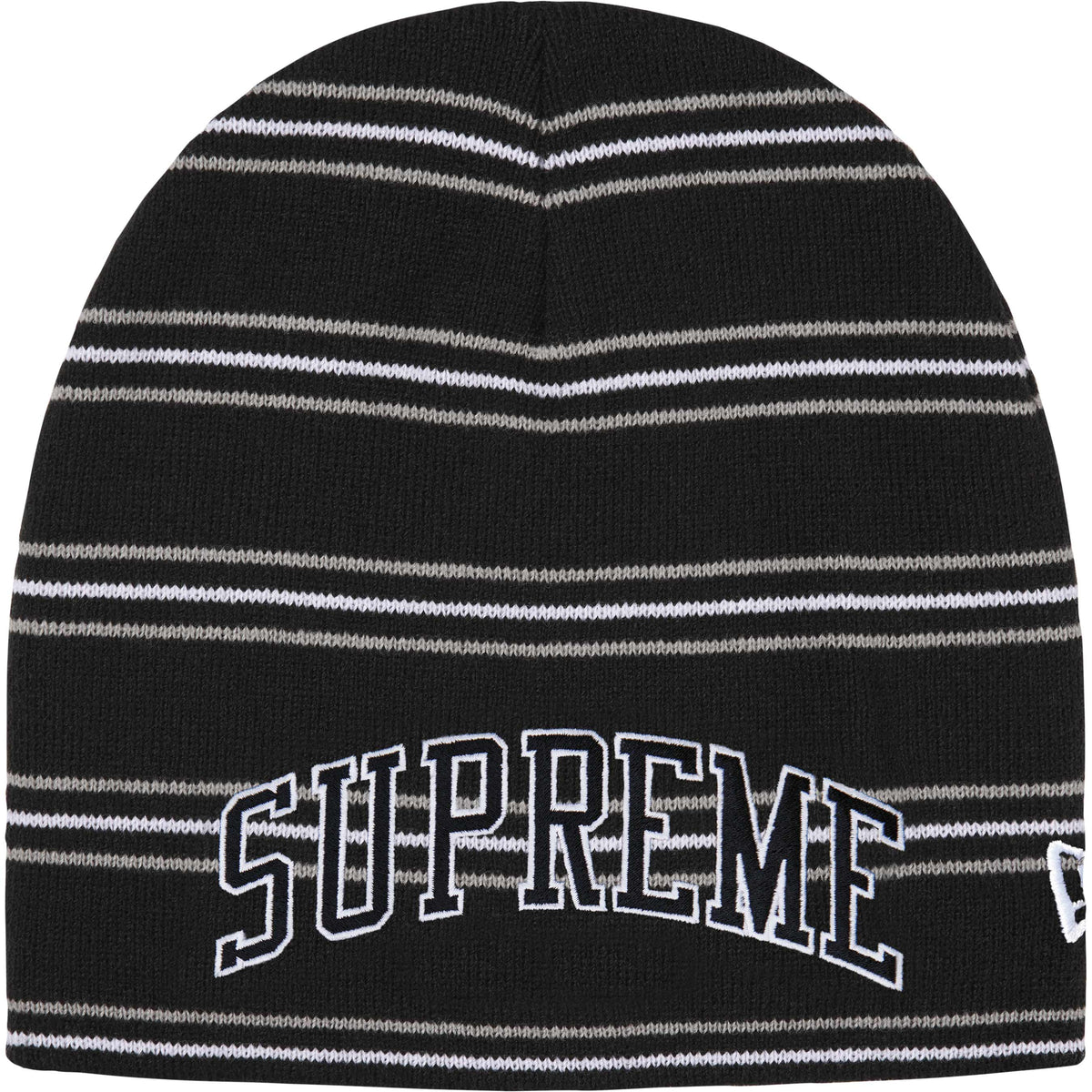 Supreme New Era Stripe Beanie Black