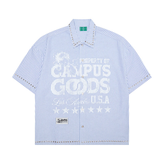 Campus Goods Seraph Stripe Button Up Blue