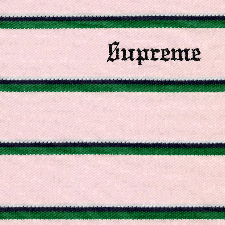 Supreme Washed Stripe Polo Pink