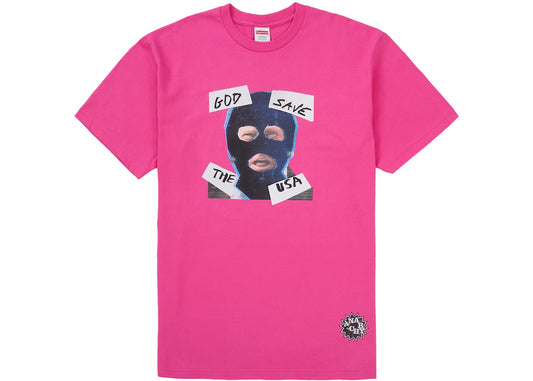 Supreme God Save Us Tee Fuchsia