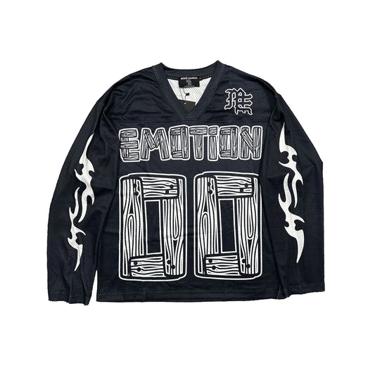 Mixed Emotion Oversize Lightning Long Sleeve Black