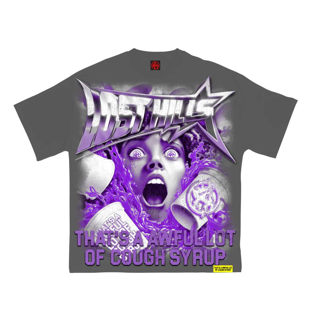 Lost Hills X Cough Syrup Scream Tee Grey