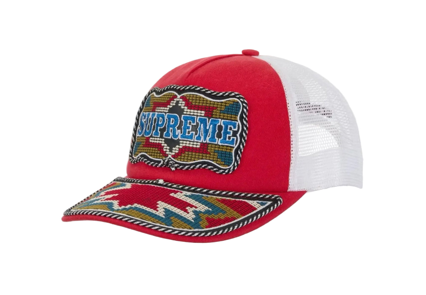Supreme Western Embroidered Mesh Back 5-Panel Red