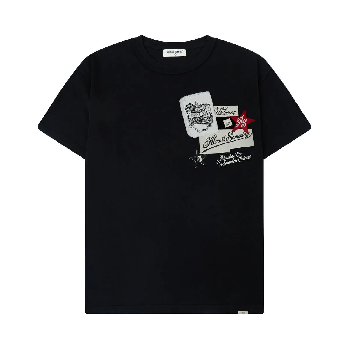 Almost Someday Welcome Black Tee