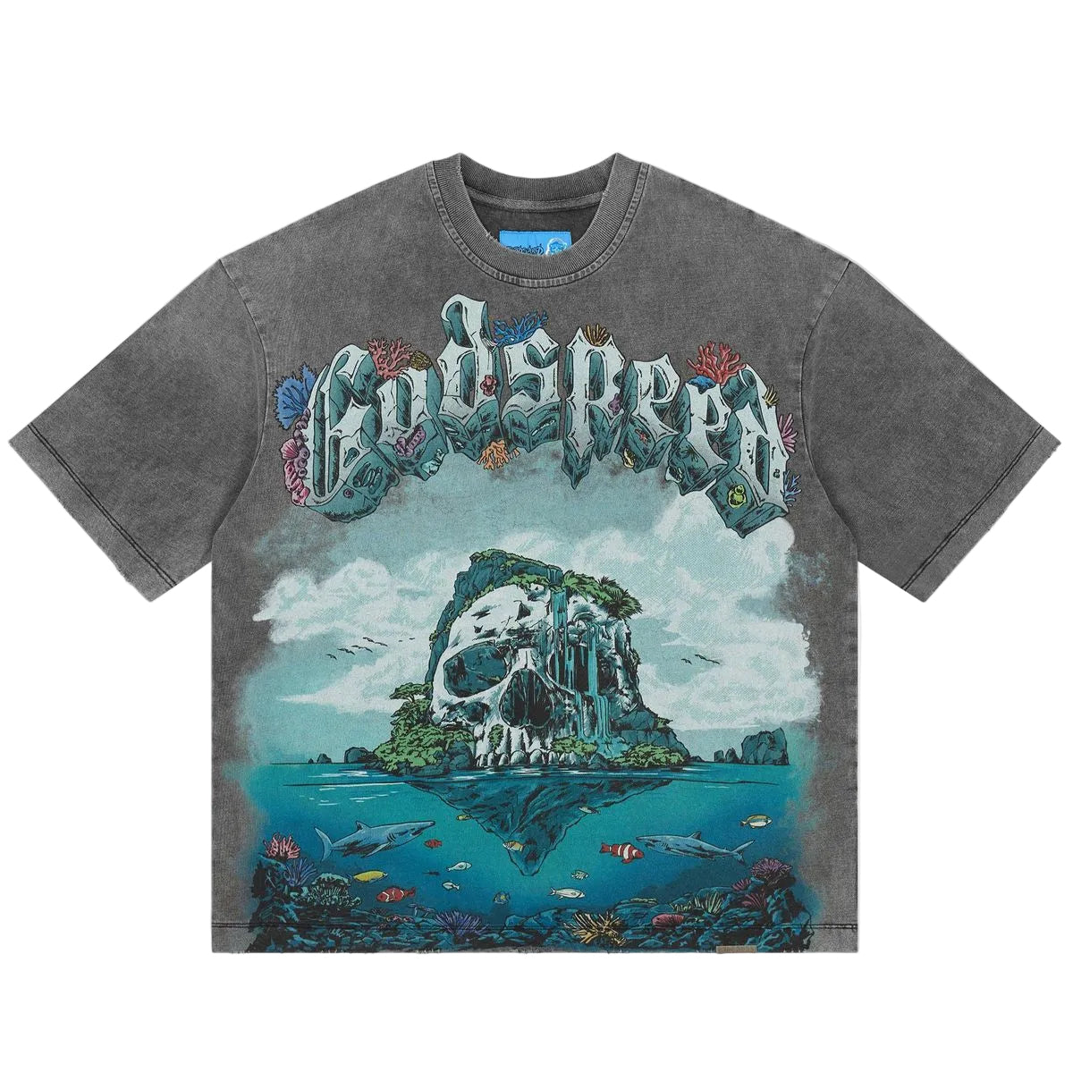 Godspeed Island Tee Grey Wash