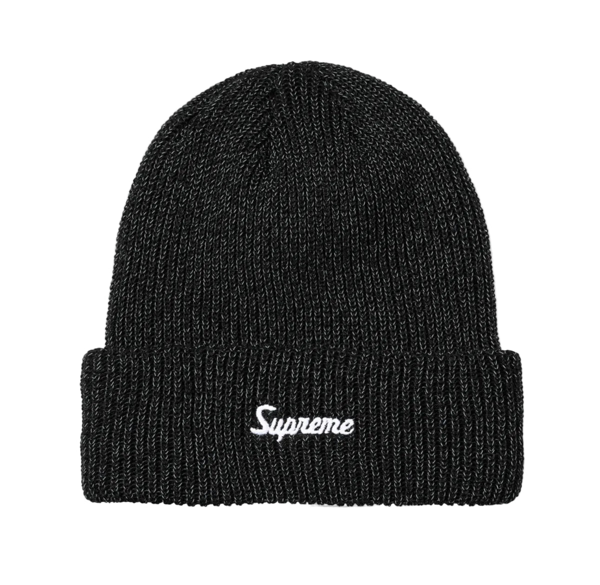 Supreme Loose Gauge Beanie Black Reflective