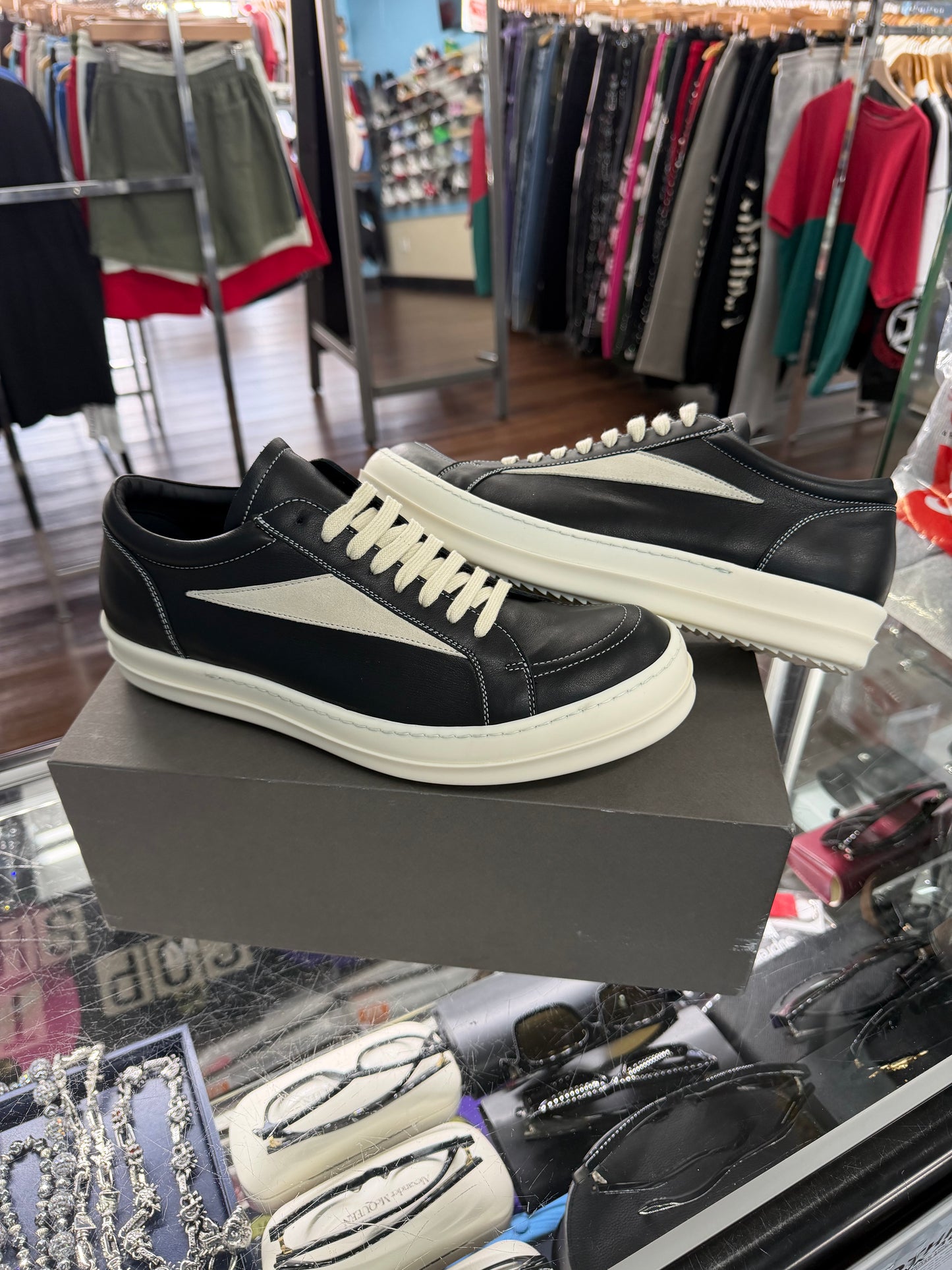 Rick Owen’s Vintage Low Sneaker Black Milk (Worn 1x)