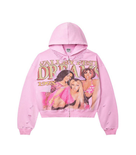Vale Forever Dreams Zip Up Hoodie Pink