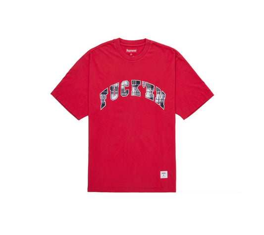 Supreme Fuck Em Plaid S/S Top Red