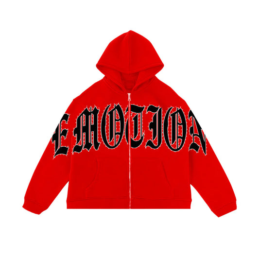 Mixed Emotions Signature Rhinestone Hoodie ‘Red’