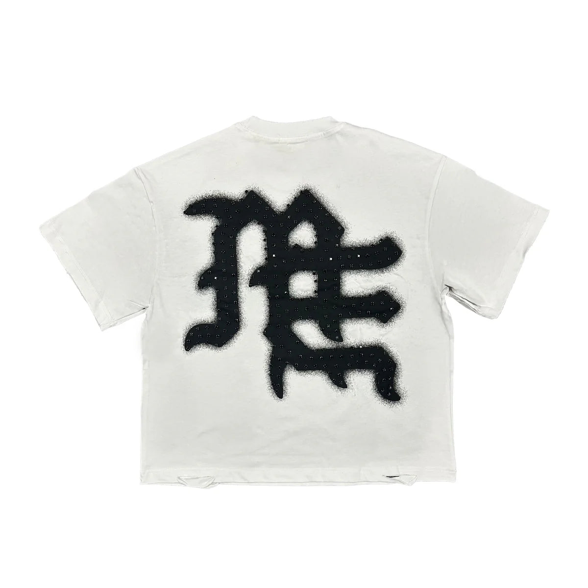 Mixed Emotion End Rhinestone Tee White