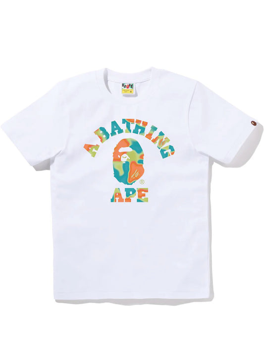 Bape Liquid Camo College Tee Ladies ‘White’