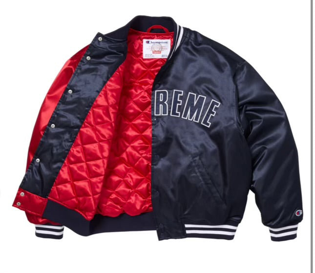 Supreme Champion Satin Varsity Jacket Red