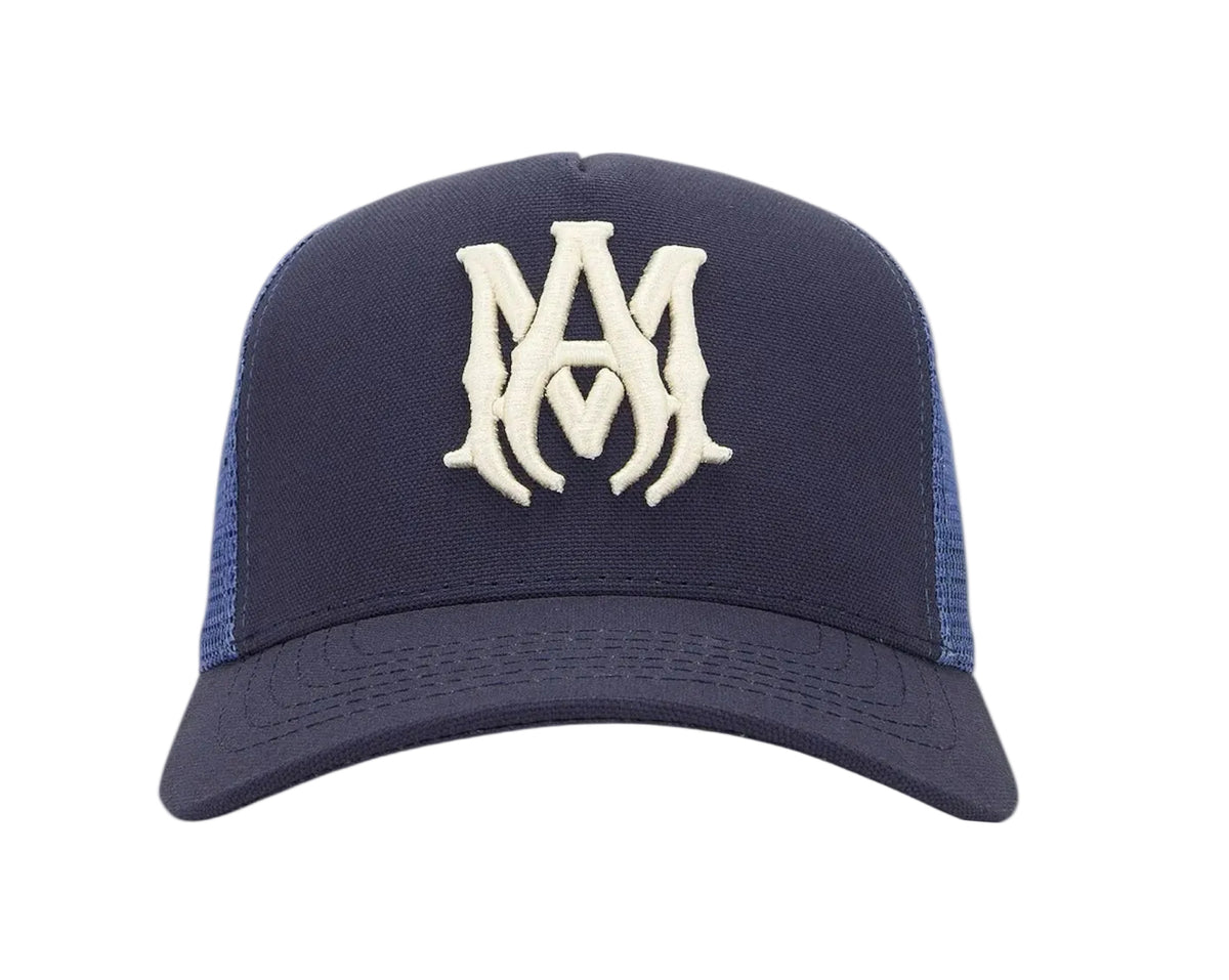 AMIRI MA Trucker Hat Navy Blue White