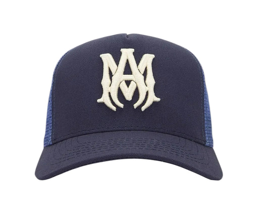 AMIRI MA Trucker Hat Navy Blue White