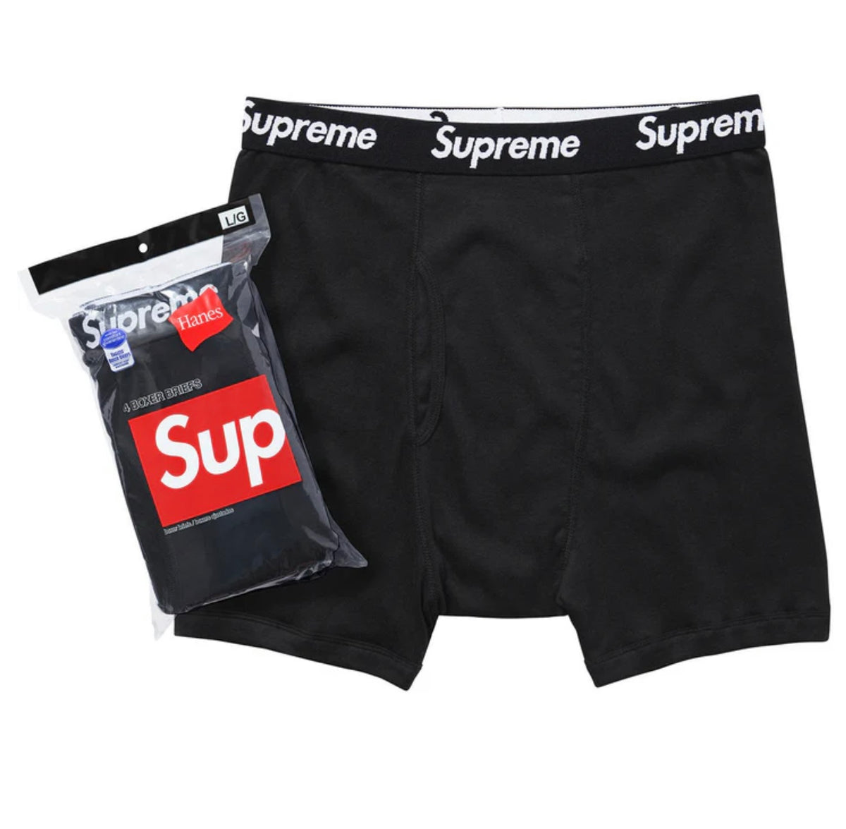 Supreme x Hanes Boxer Briefs Black