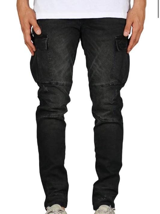 Hyper Denim Black Cargo Jeans