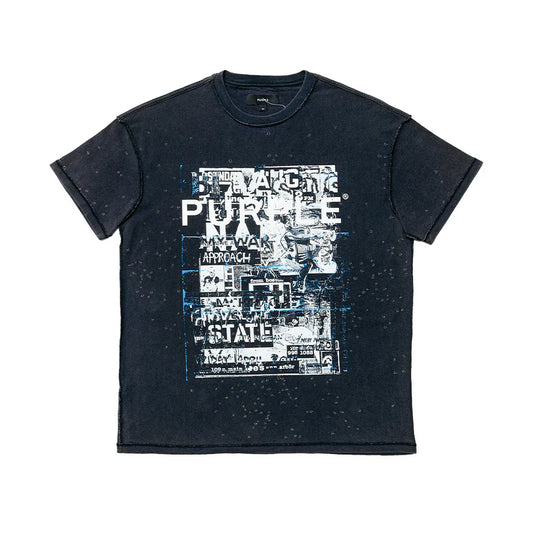 Purple Brand Textured Inside Out Black Tee