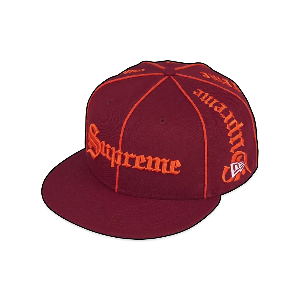 Supreme Piping Logo New Era Cardinal