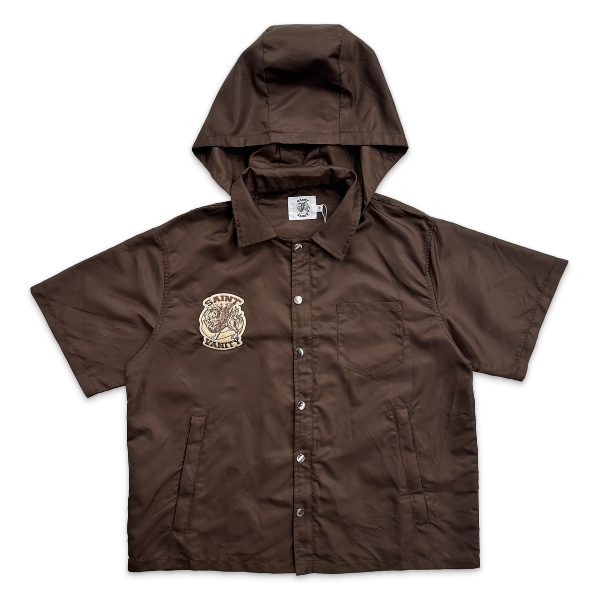 Saint Vanity Brown Nylon Top