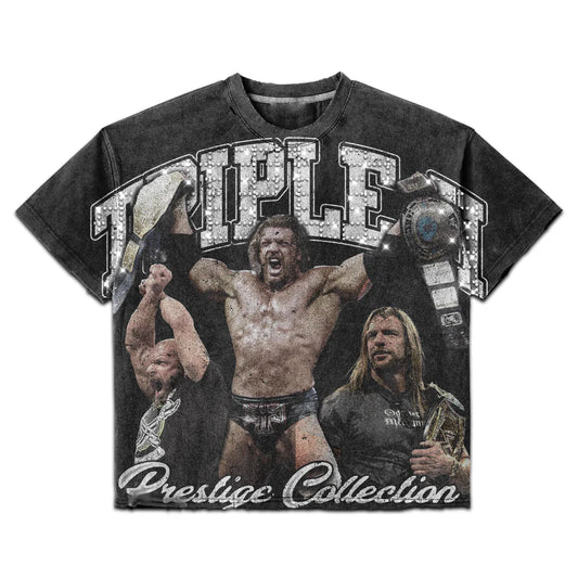 Prestige Co. Triple H Rhinestone Tee