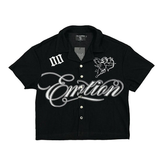Mixed Emotion T-Shirt Signature Button Up Black