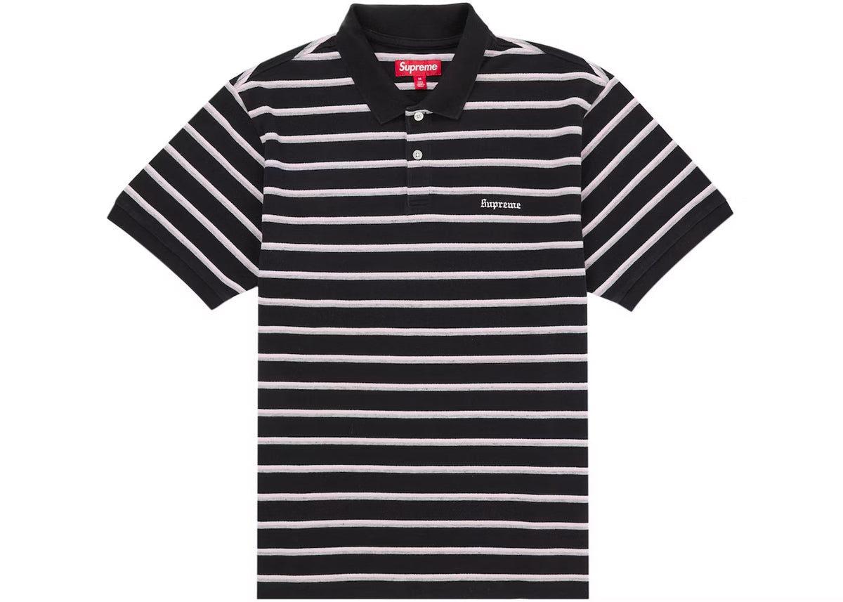 Supreme Washed Stripe Polo Black