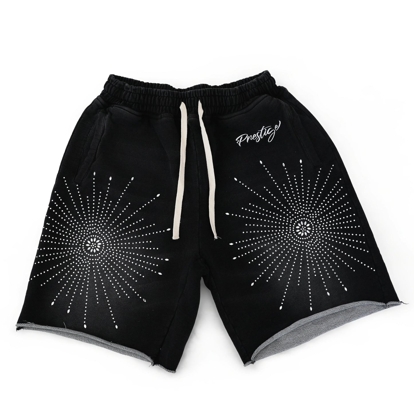 Prestige Black Star Rhinestone Shorts Black